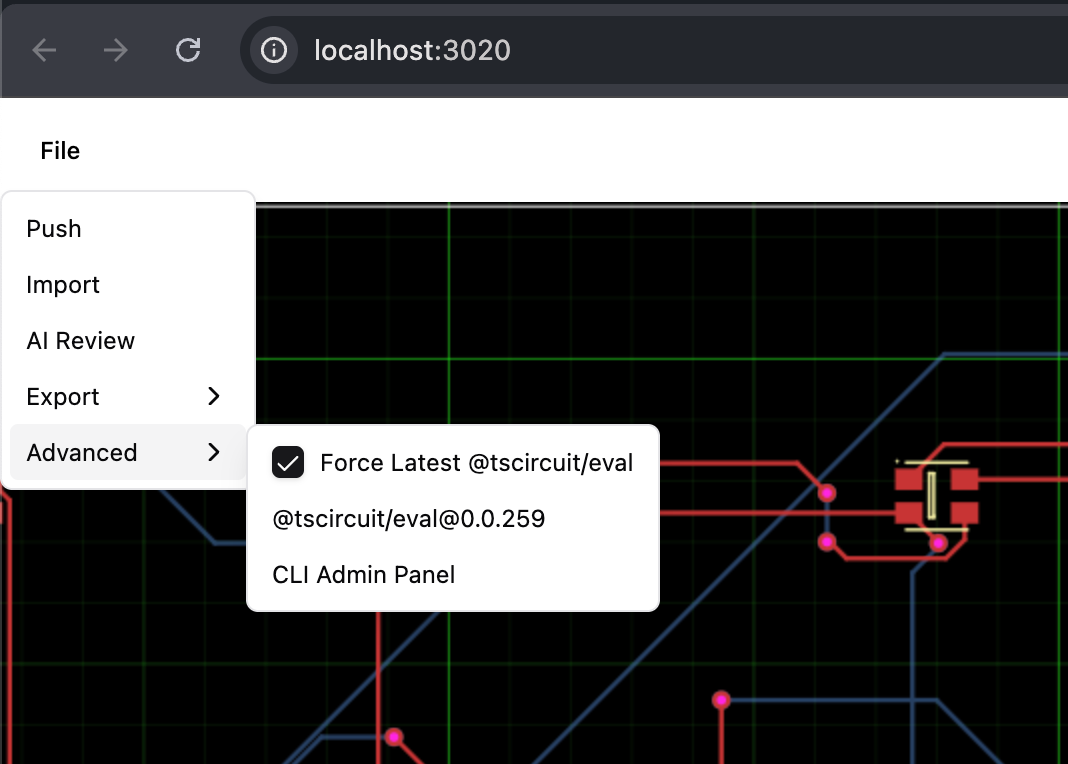 Force eval option in file menu